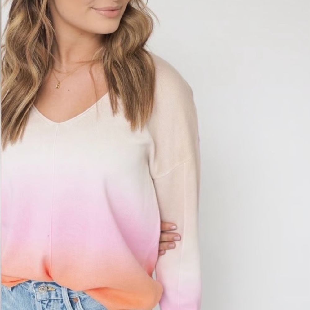 Sanctuary Horizon ombré Pink and Orange Women's Sweater